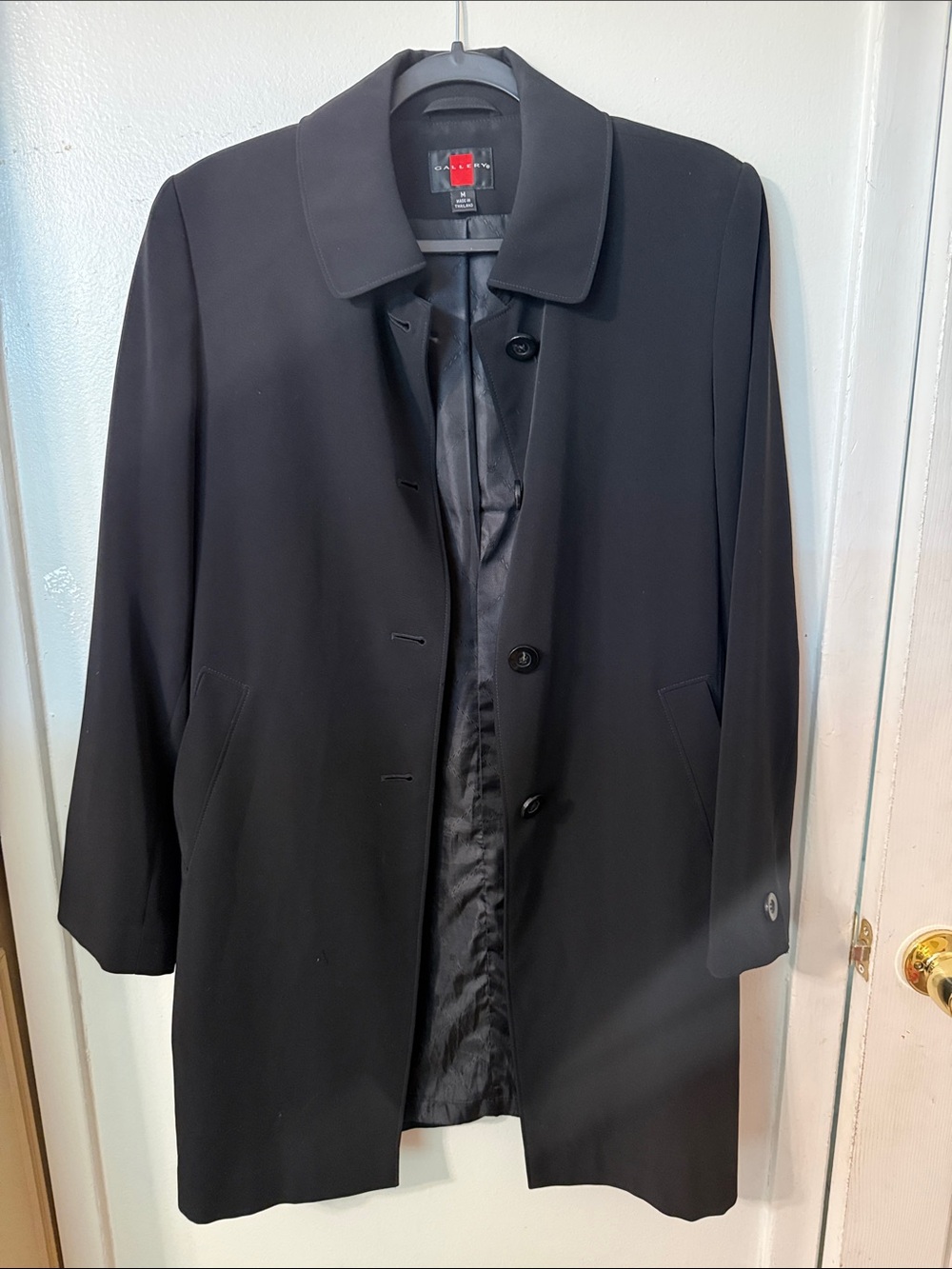 Gallery Black Men’s Single-Breasted Trench Coat